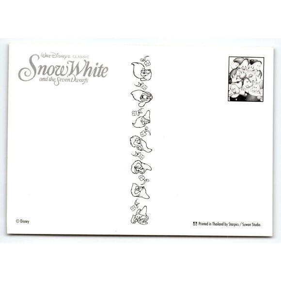 Musicial Dancing Dwarf Band Snow White And The Seven Dwarfs Disney Postcard - Picture 2 of 2